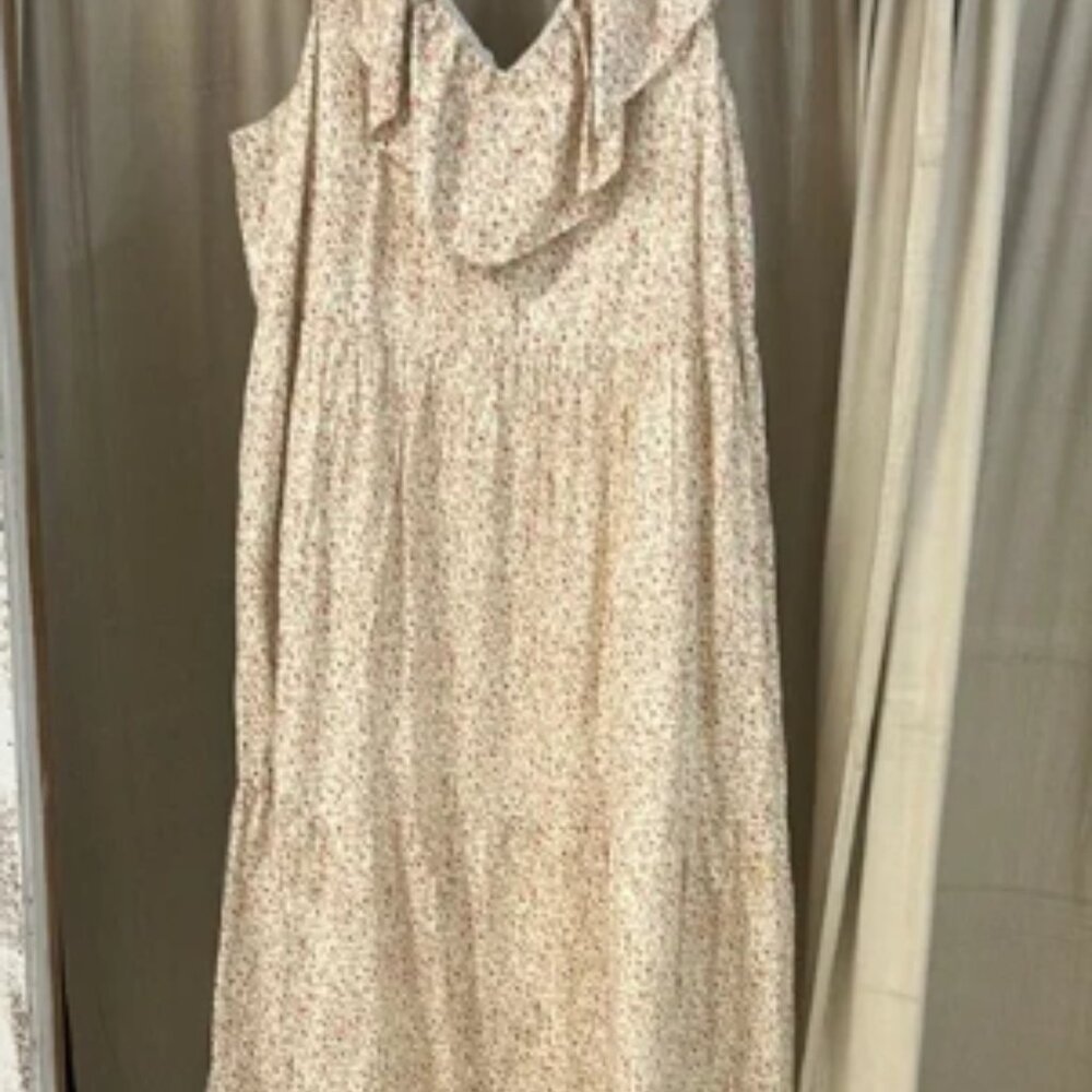 Multicolored Floral V-Neck Maxi Dress - English Factory